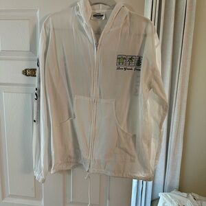 White Hooded Zip Jacket with Front Pockets - Unbranded